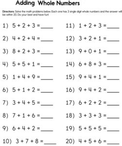 Adding Whole Numbers 2