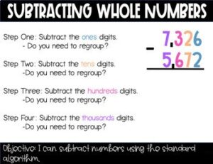Subtracting Whole Numbers 2