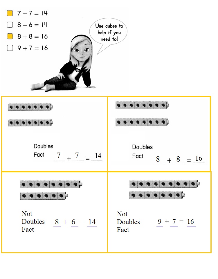 Envision-Math-Common-Core-1st-Grade-Answers-Key-Topic-3-Addition-Facts-to-20-Use-Strategies-Lesson-3.3-Doubles-Problem-Solving-Question-14