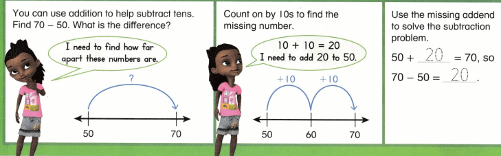 Envision Math Common Core 1st Grade Answers Topic 11 Use Models and Strategies to Subtract Tens 12.12