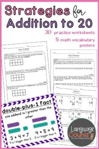 Addition Facts to 20 Use Strategies 1