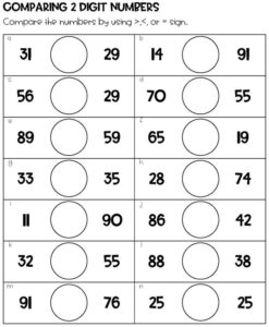 Compare Two-Digit Numbers 1