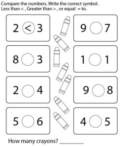 Math Common Core Kindergarten  Compare Numbers 0 to 10 4
