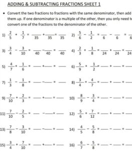 Understand Addition and Subtraction of Fractions 2