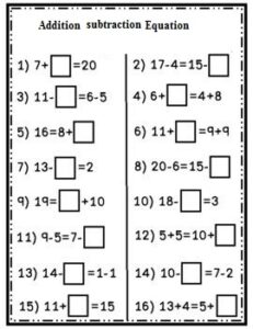 Work with Addition and Subtraction Equations 1